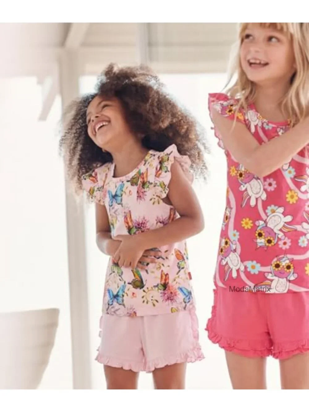 Toddler Girls Ruffled Cap Sleeve Shirt and Shorts Set Viscose from Bamboo